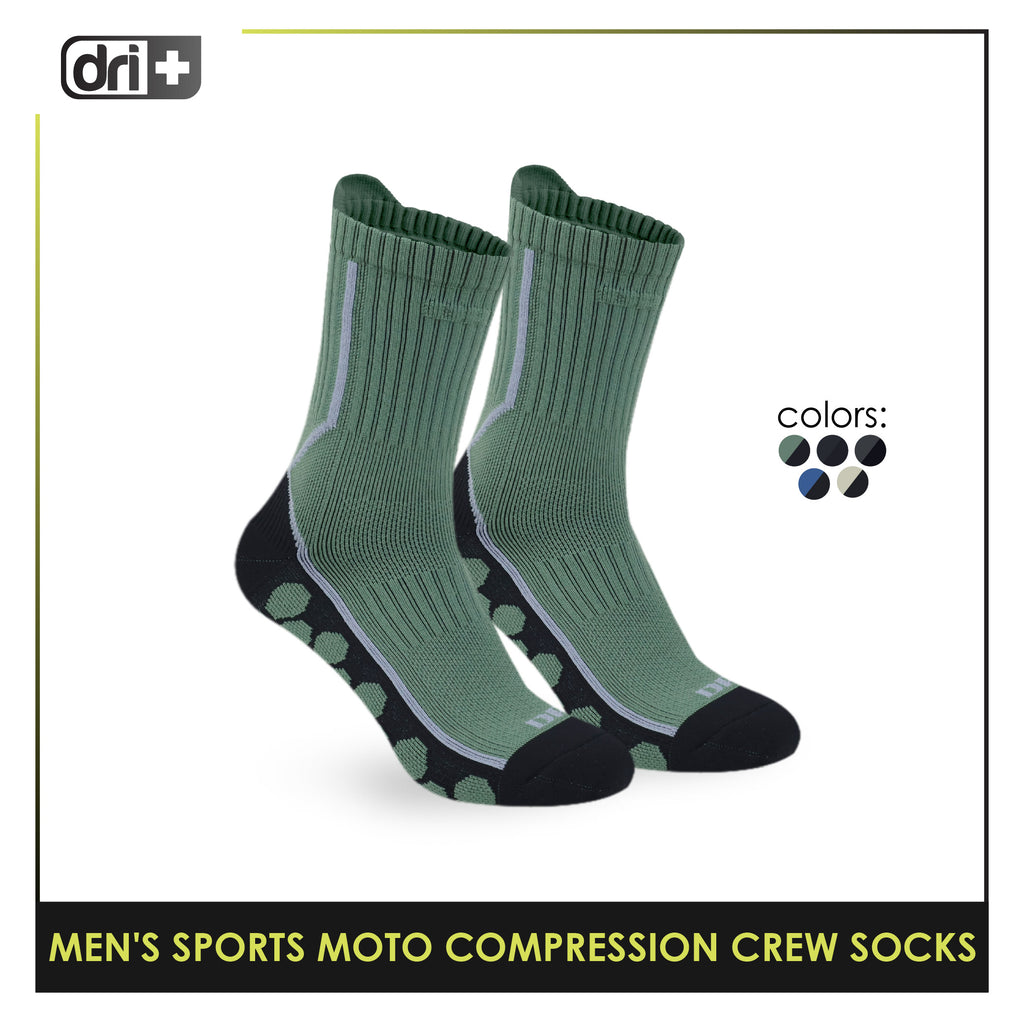 Dri plus Men’s Sports Moto Compression Crew Socks 1 pair DMS632
