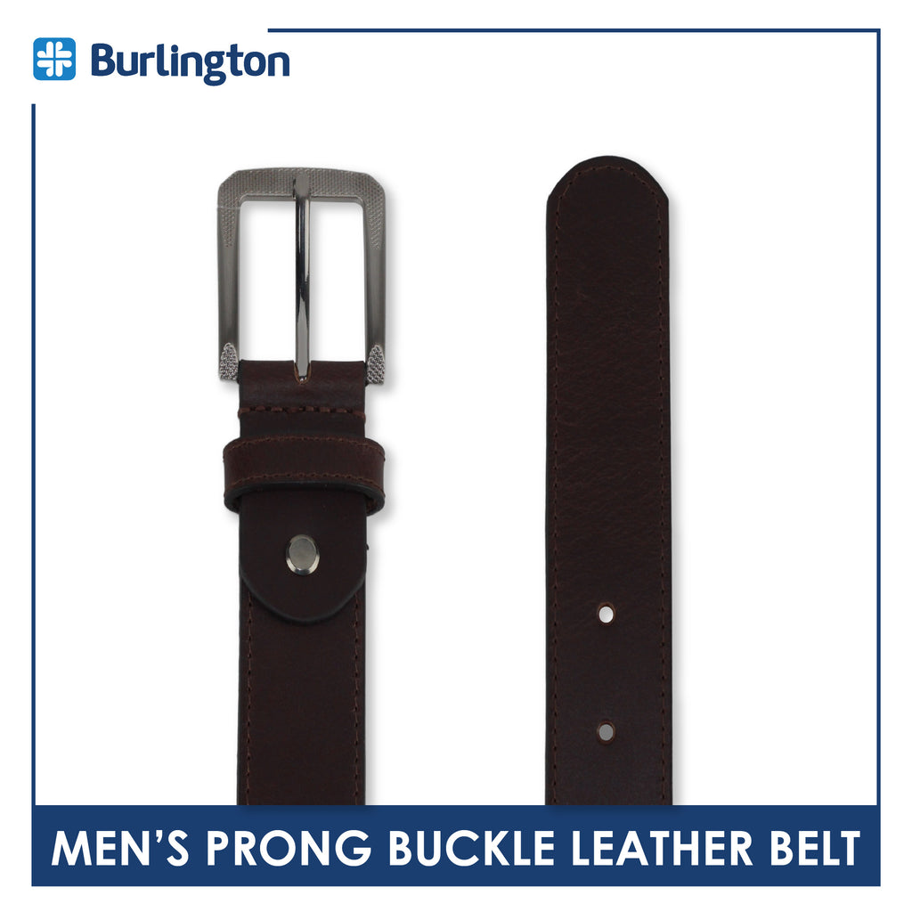 Burlington Men's Prong Buckle Genuine Leather Belt 1 piece JMLP512