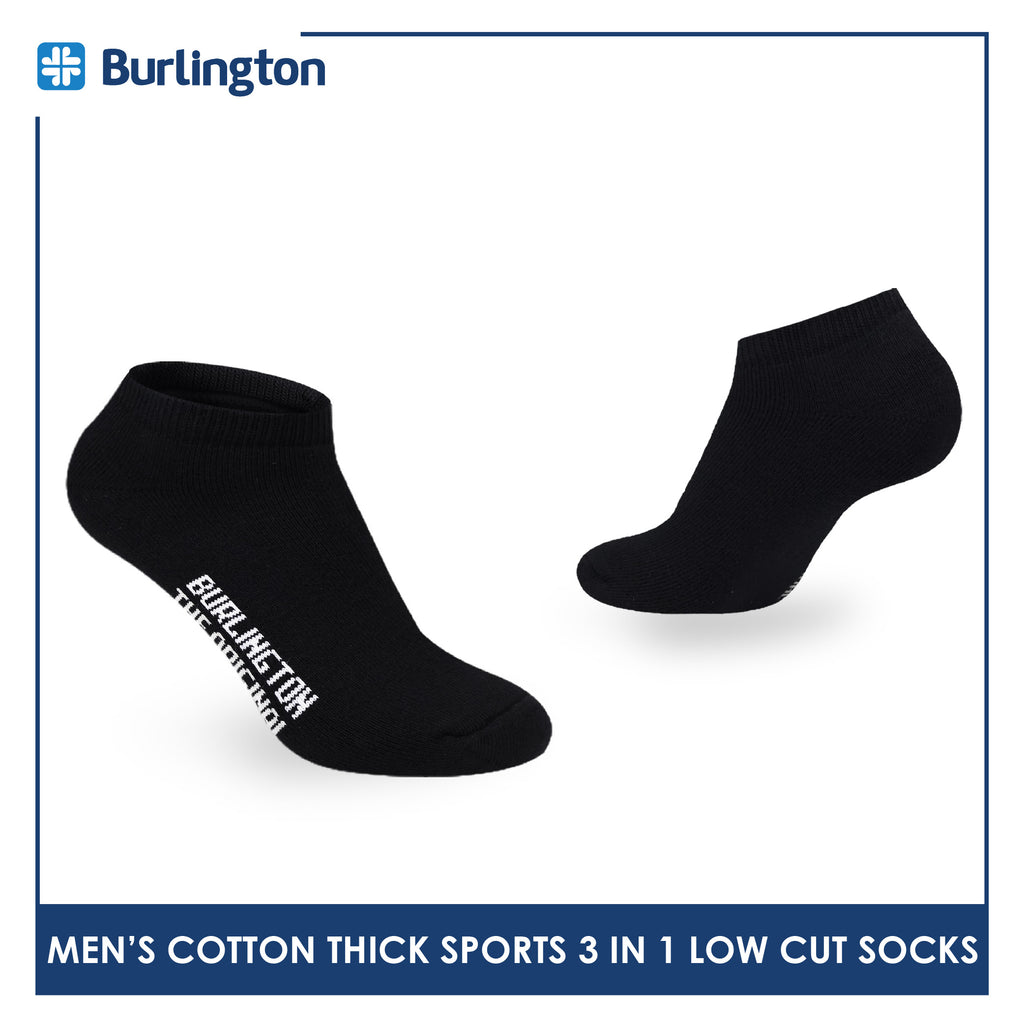 Burlington Men's Cotton Thick Sports Low Cut Socks 3 pairs in a pack 0219