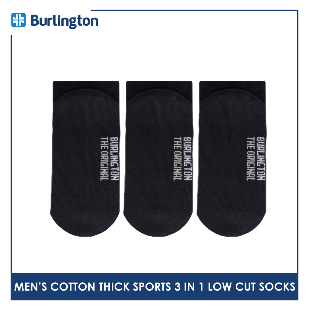 Burlington Men's Cotton Thick Sports Low Cut Socks 3 pairs in a pack 0219