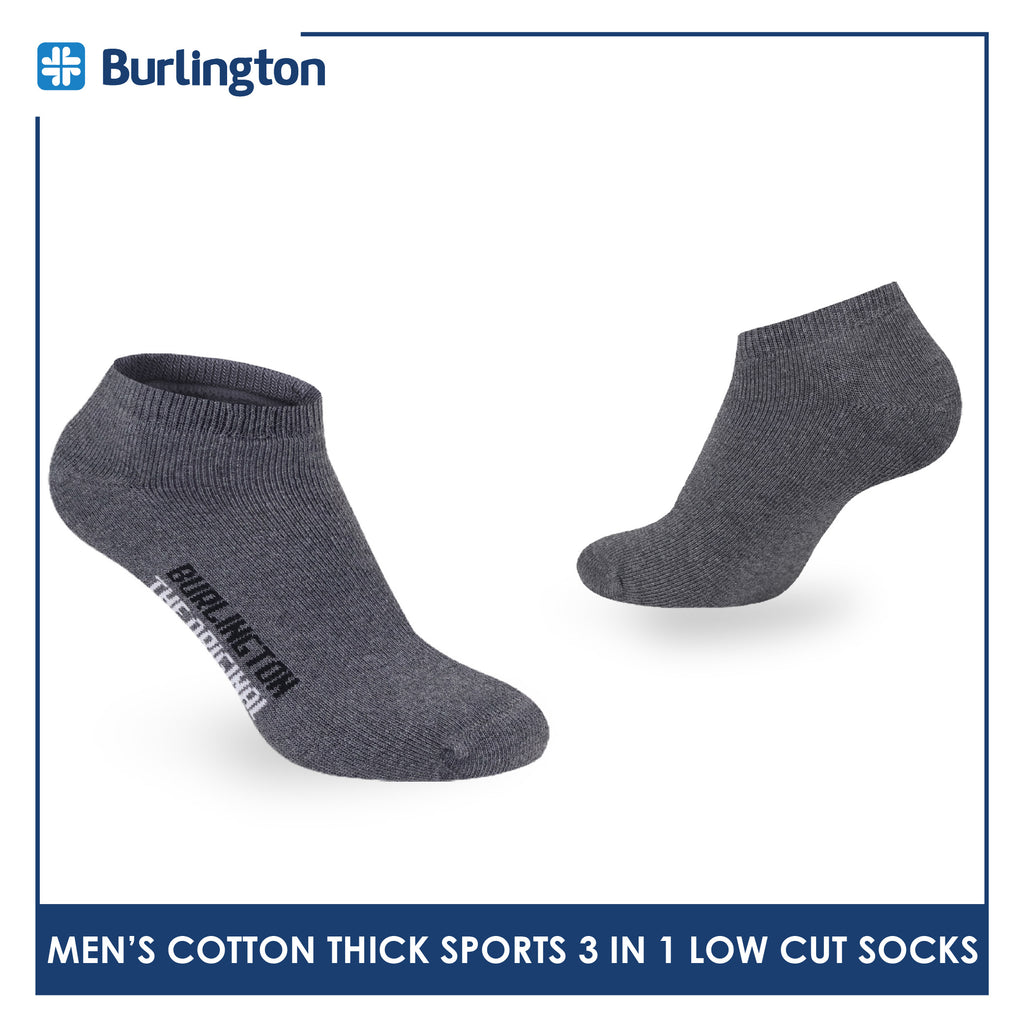Burlington Men's Cotton Thick Sports Low Cut Socks 3 pairs in a pack 0219