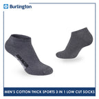 Burlington Men's Cotton Thick Sports Low Cut Socks 3 pairs in a pack 0219