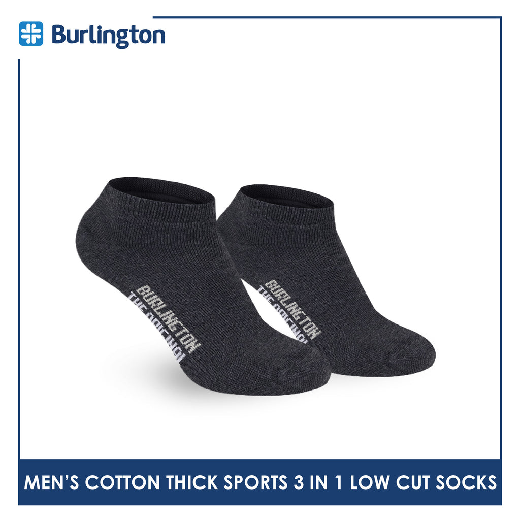 Burlington Men's Cotton Thick Sports Low Cut Socks 3 pairs in a pack 0219