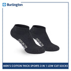 Burlington Men's Cotton Thick Sports Low Cut Socks 3 pairs in a pack 0219