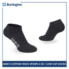 Burlington Men's Cotton Thick Sports Low Cut Socks 3 pairs in a pack 0219