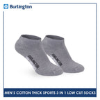 Burlington Men's Cotton Thick Sports Low Cut Socks 3 pairs in a pack 0219