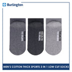 Burlington Men's Cotton Thick Sports Low Cut Socks 3 pairs in a pack 0219