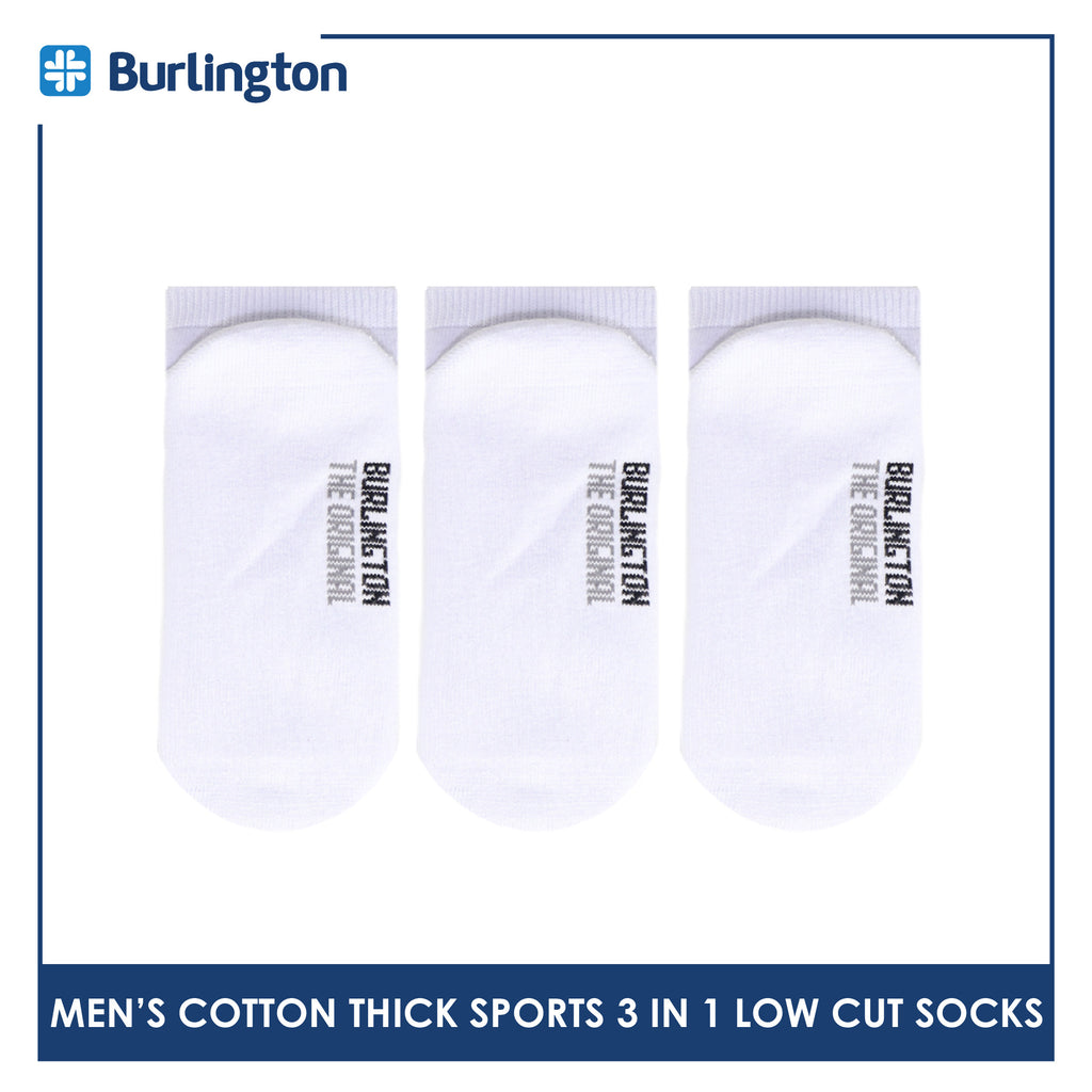 Burlington Men's Cotton Thick Sports Low Cut Socks 3 pairs in a pack 0219