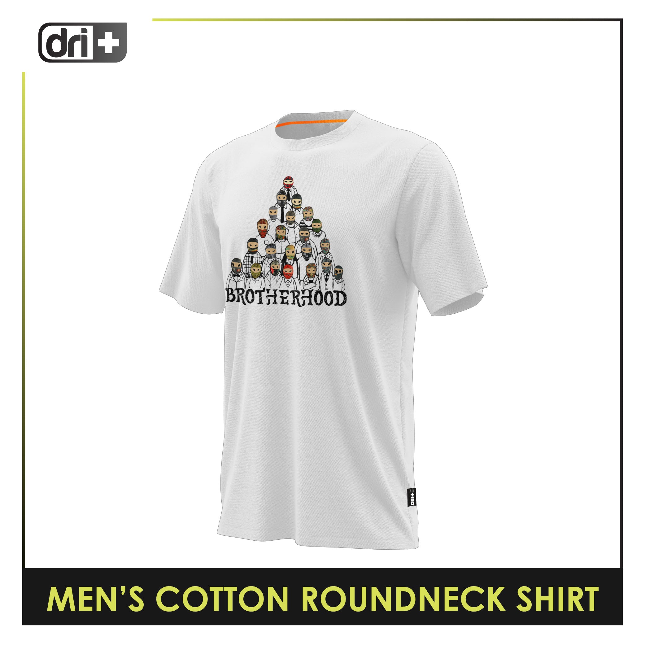 Dri Plus Men’s Brotherhood Anti-Odor Sweat Wicking Light Cotton Roundneck Shirt 1 piece DUMSRC531
