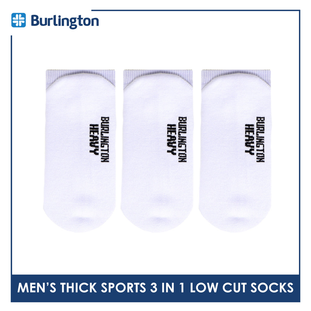 Burlington Men's Cotton Thick Sports Low Cut Socks 3 pairs in a pack 0220H