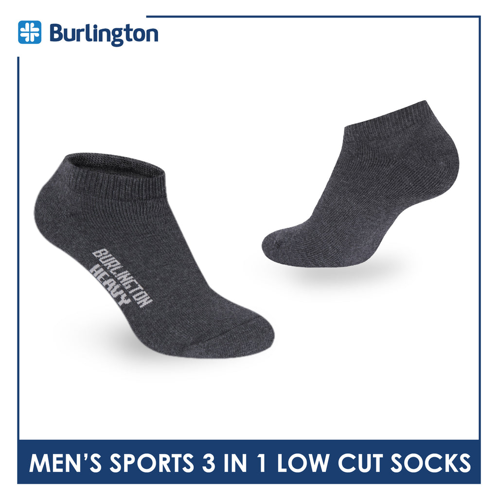 Burlington Men's Cotton Thick Sports Low Cut Socks 3 pairs in a pack 0220H