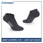 Burlington Men's Cotton Thick Sports Low Cut Socks 3 pairs in a pack 0220H