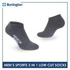Burlington Men's Cotton Thick Sports Low Cut Socks 3 pairs in a pack 0220H