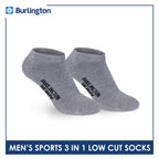 Burlington Men's Cotton Thick Sports Low Cut Socks 3 pairs in a pack 0220H