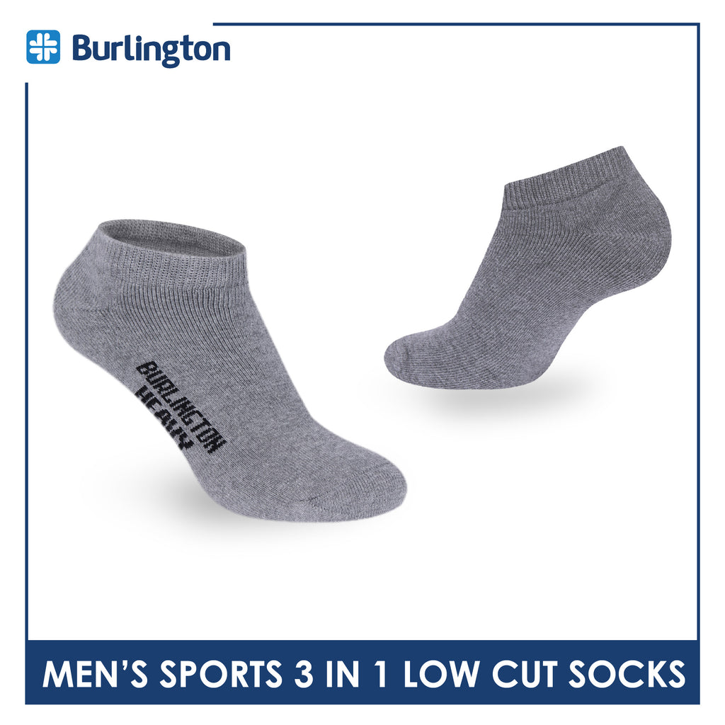 Burlington Men's Cotton Thick Sports Low Cut Socks 3 pairs in a pack 0220H