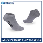 Burlington Men's Cotton Thick Sports Low Cut Socks 3 pairs in a pack 0220H
