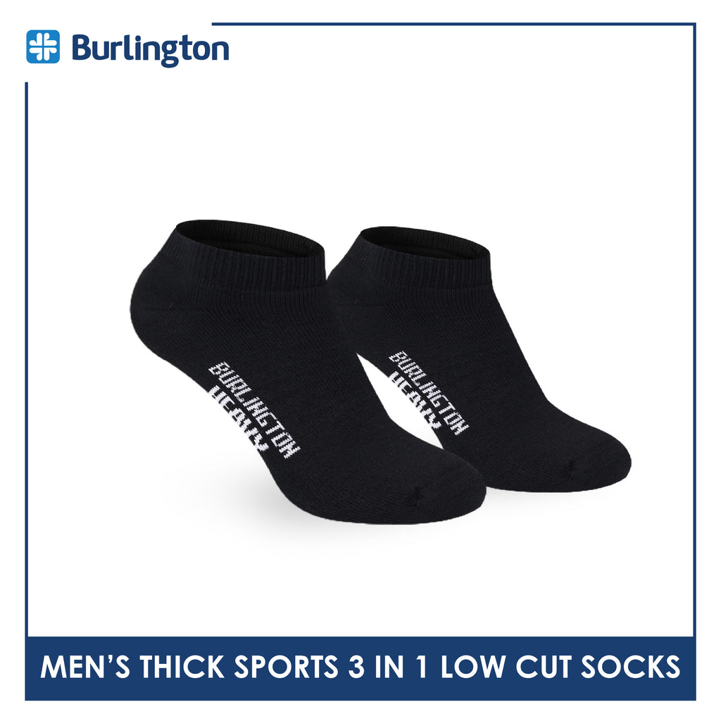 Burlington Men's Cotton Thick Sports Low Cut Socks 3 pairs in a pack 0220H
