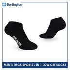 Burlington Men's Cotton Thick Sports Low Cut Socks 3 pairs in a pack 0220H