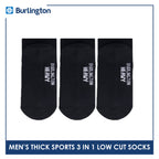 Burlington Men's Cotton Thick Sports Low Cut Socks 3 pairs in a pack 0220H
