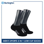 Burlington Men's Cotton Thick Sports Low Cut Socks 3 pairs in a pack 0220H