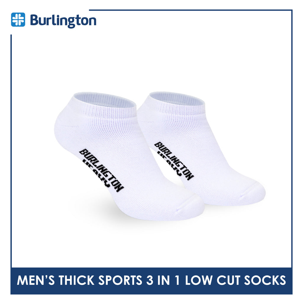Burlington Men's Cotton Thick Sports Low Cut Socks 3 pairs in a pack 0220H