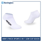 Burlington Men's Cotton Thick Sports Low Cut Socks 3 pairs in a pack 0220H