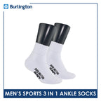 Burlington Men's Thick Sports Heavy Ankle socks 3 pairs in 1 pack 0222H