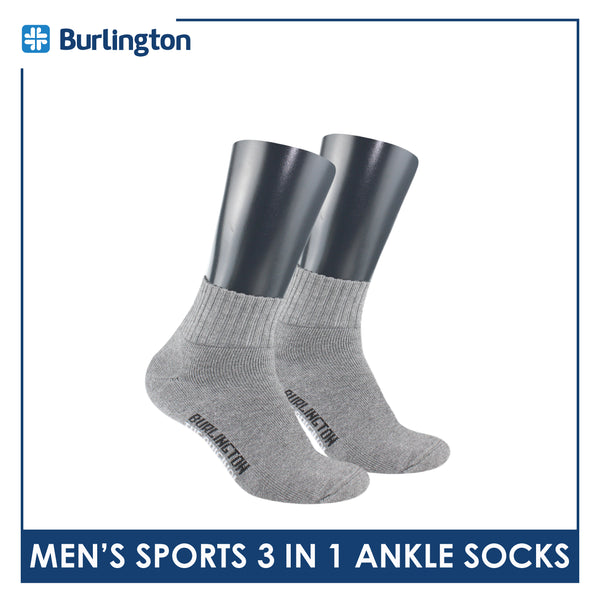 Burlington Men's Thick Sports Heavy Ankle socks 3 pairs in 1 pack 0222H