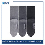 Burlington Men's Cotton Thick Sports Crew Socks 3 pairs in a pack 0223