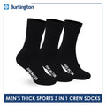 Burlington Men's Cotton Thick Sports Crew Socks 3 pairs in a pack 0223