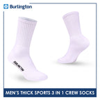 Burlington Men's Cotton Thick Sports Crew Socks 3 pairs in a pack 0223