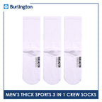 Burlington Men's Cotton Thick Sports Crew Socks 3 pairs in a pack 0223