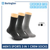 Burlington Men's Cotton Thick Sports Crew Socks 3 pairs in a pack 0223