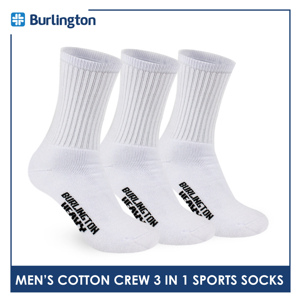Burlington Men's Cotton Thick Sports Crew Socks 3 pairs in a pack 0223H