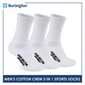 Burlington Men's Cotton Thick Sports Crew Socks 3 pairs in a pack 0223H