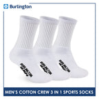 Burlington Men's Cotton Thick Sports Crew Socks 3 pairs in a pack 0223H