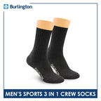 Burlington Men's Cotton Thick Sports Crew Socks 3 pairs in a pack 0223