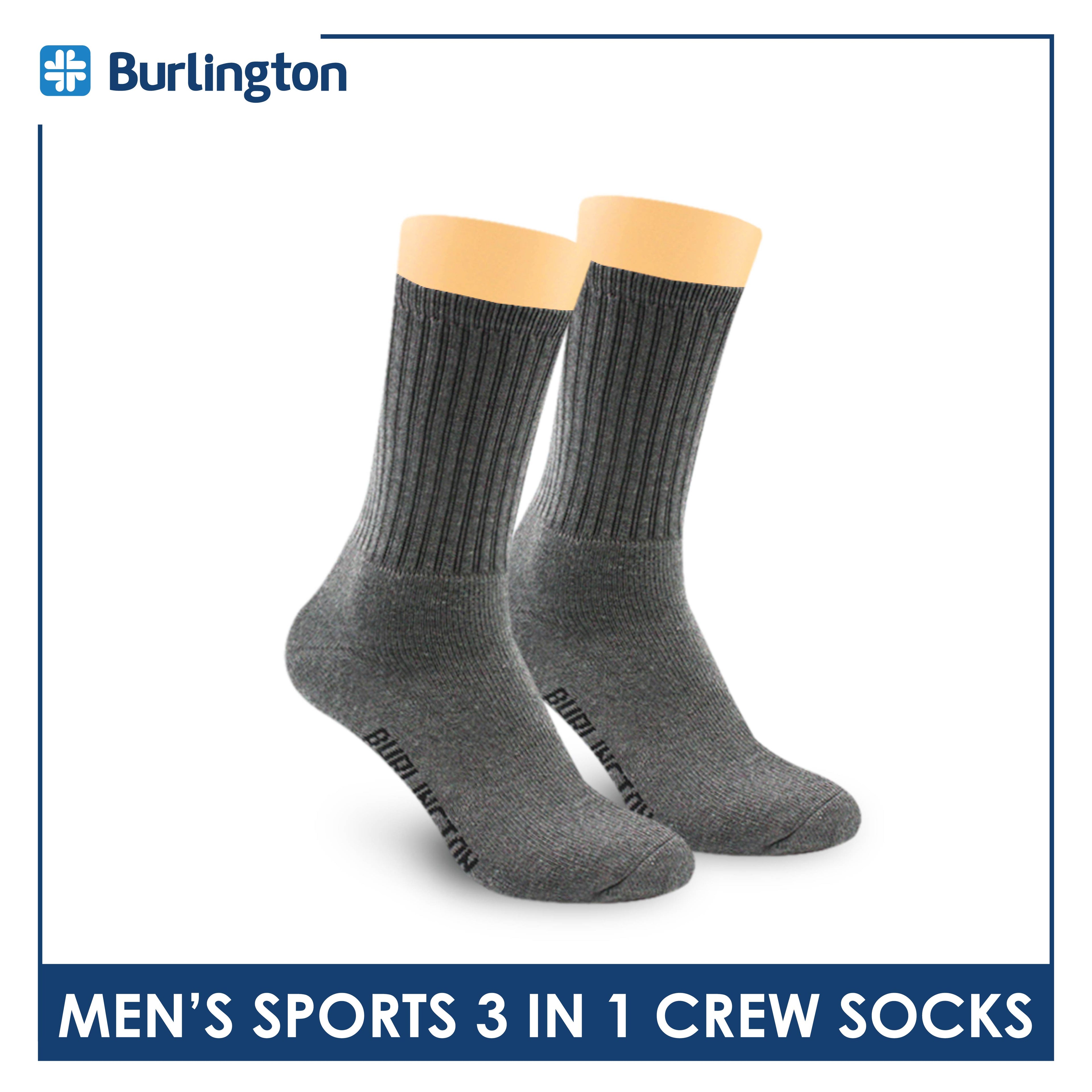Burlington Men's Cotton Thick Sports Crew Socks 3 pairs in a pack 0223