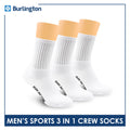 Burlington Men's Cotton Thick Sports Crew Socks 3 pairs in a pack 0223