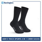 Burlington Men's Cotton Thick Sports Crew Socks 3 pairs in a pack 0250