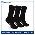 Burlington Men's Cotton Thick Sports Crew Socks 3 pairs in a pack 0250