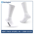 Burlington Men's Cotton Thick Sports Crew Socks 3 pairs in a pack 0250