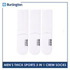 Burlington Men's Cotton Thick Sports Crew Socks 3 pairs in a pack 0250