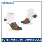 Burlington Boys’ Thick Sports Ankle Socks 3 pairs in 1 pack BBSG4401