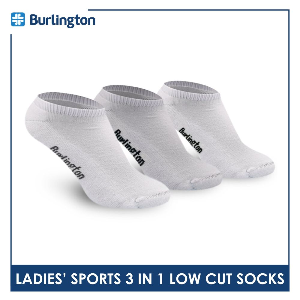 Burlington Ladies' Cotton Lite Thick Sports Low Cut Socks 3 pairs in 1 pack BLL-220