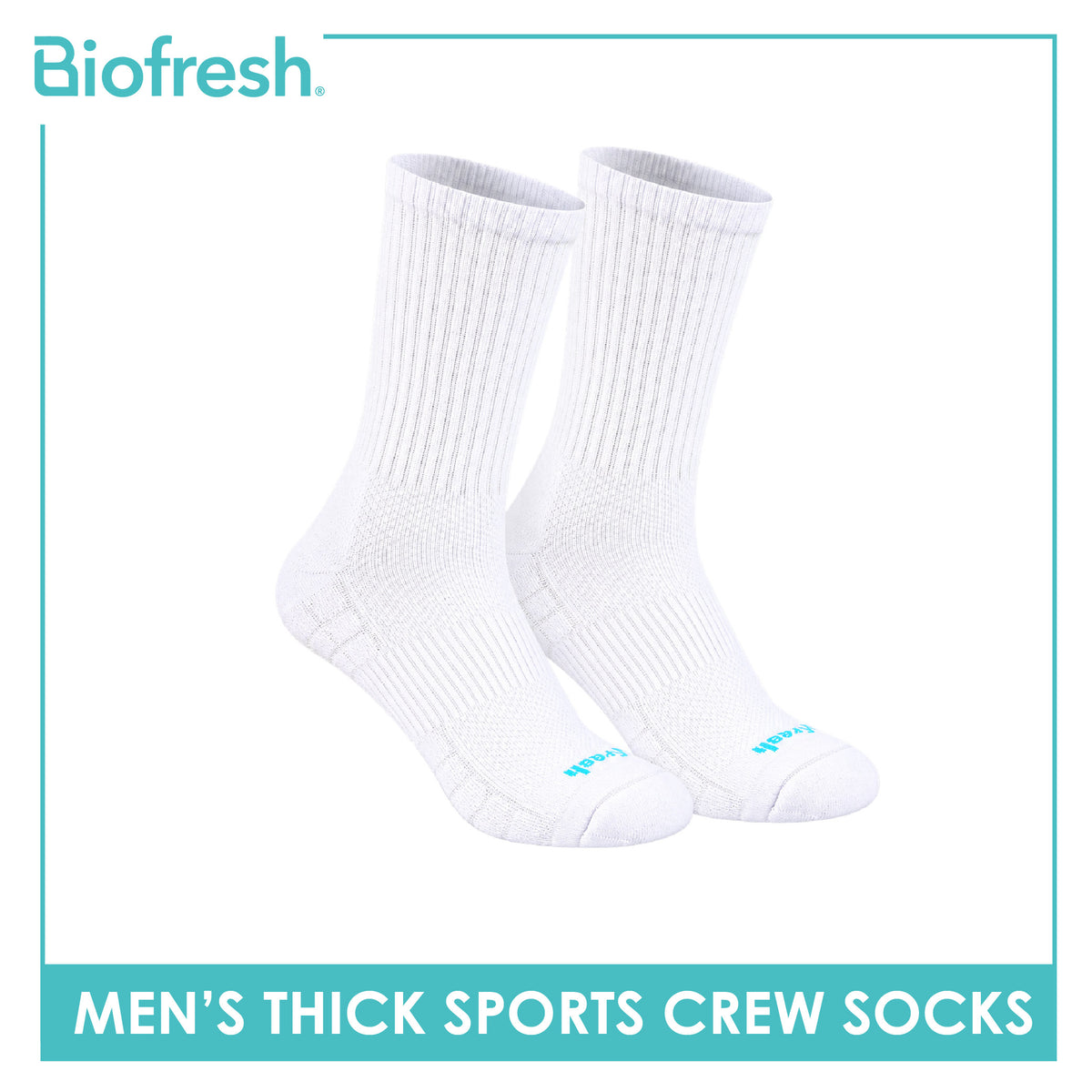 Biofresh Men's Antimicrobial Cotton Thick Sports Crew Socks 1 pair RMS631