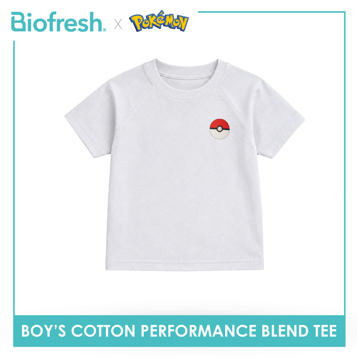 Biofresh | Pokemon Boys’ Antimicrobial Cotton Performance Blend Tee 1 piece PKBSR621