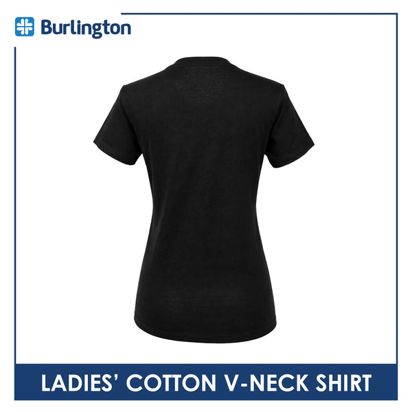 Burlington Ladies' Cotton Embroidered Bearlington Collection V-Neck Shirt 1pc TBLESV1