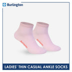 Burlington Ladies' Cotton Thin Casual Ankle Socks 3 pair in a pack BLCMG611