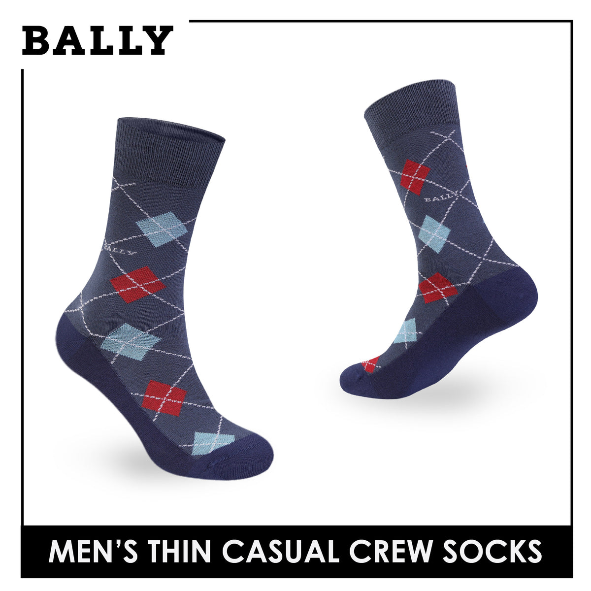 Bally Men's Cotton Crew Thin Casual Premium Socks 1 pair YMC613
